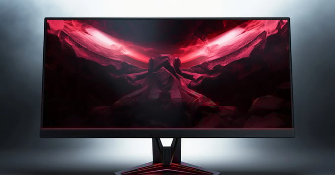 Monitor gaming con fondo gris