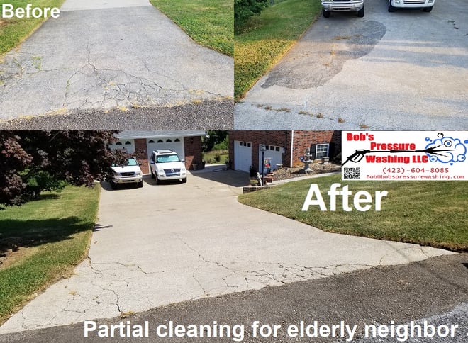 Concrete Driveway cleaning in Morristown, Tn 37813 37814 near me by Bobs Pressure Washing LLC in Bulls Gap, Tn 37711 2