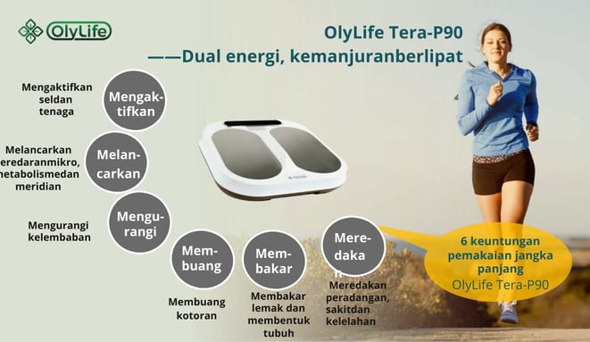 Manfaat OlyLife Tera-P90 mengaktifkan sel, melancarkan sirkulasi darah, membakar lemak