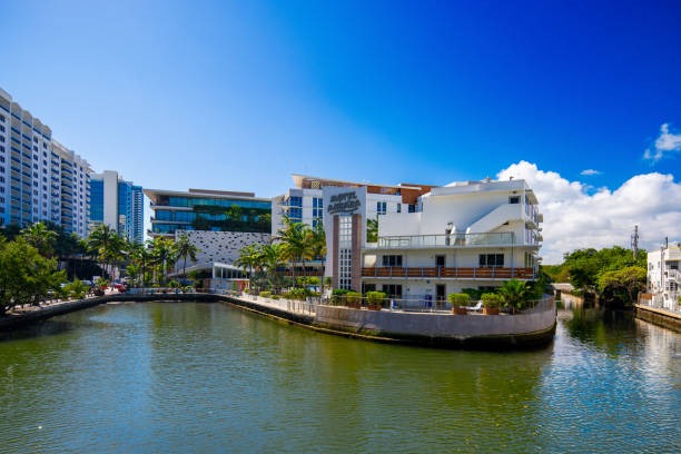 miami seawall waterfront with water