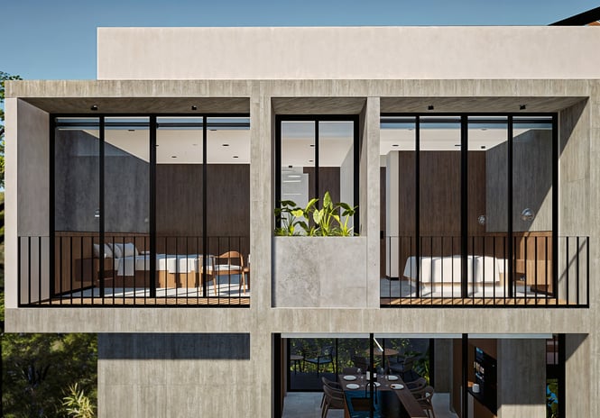 casa minimalista de concreto