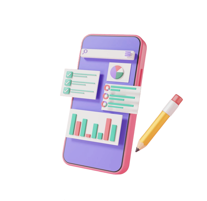 a cell phone with a pencil