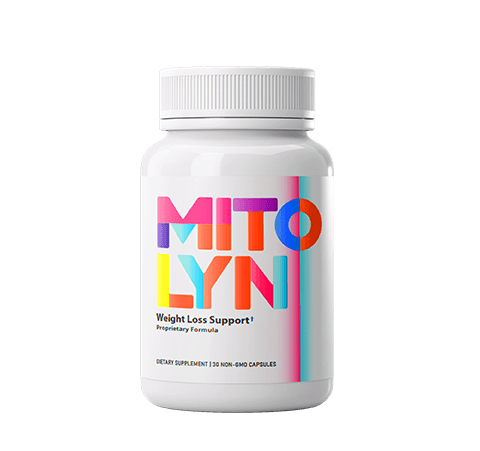 Mitolyn natural weight loss supplement bottle with clean white background