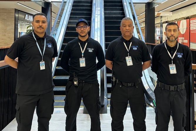 Agents de sécurité veillant à la sécurité des visiteurs dans un espace commercial