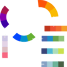 Color wheel highlighting Analogous palettes