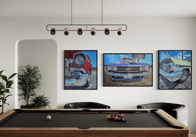 Photograph of suedio.art’s paintings of North American Classics
