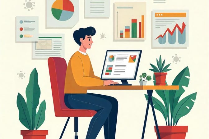 Un hombre trabajando el seo local
