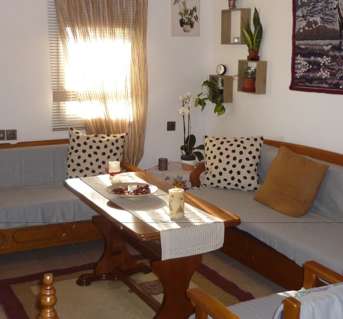 Living room of nakou's house tranquility warmth