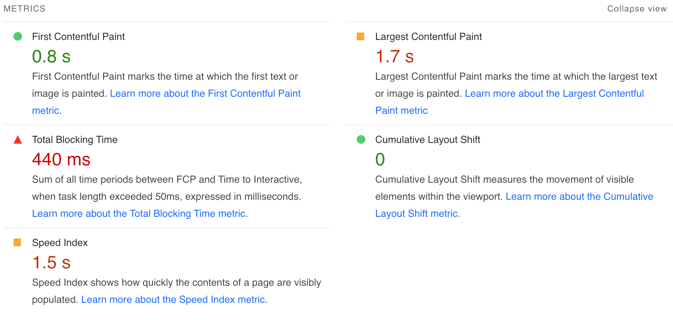 Prevail's Website Performance