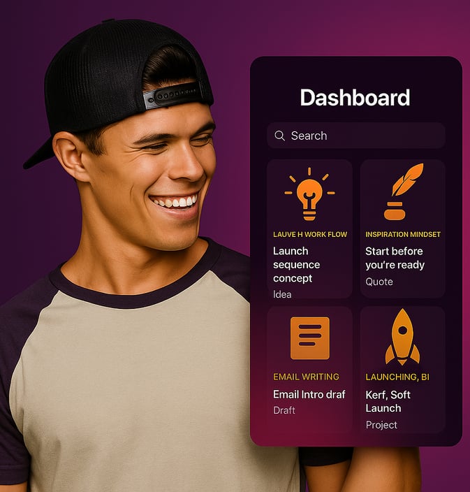 a man holding a tablet with a dashboard dashboard dashboard