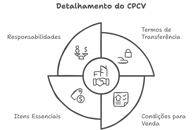 detalhamento do contrato de promessa de compra e venda, responsabilidades, termos de transferência