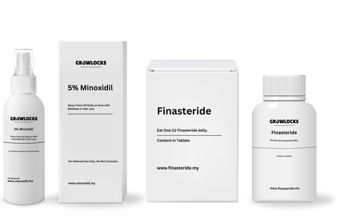 Minoxidil 5% solution bottle for hair loss treatment in Malaysia