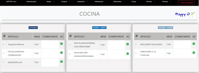 Comanda Cocina