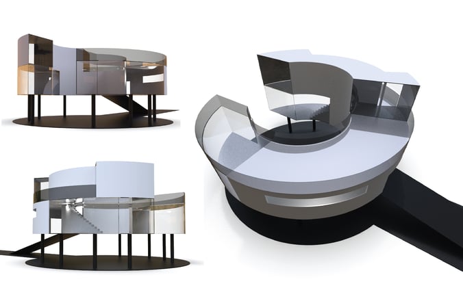 MODERN CIRCLE BUILLDING DESIGN BY EGLE ALEJEVAITE WWW.EGLEDESIGN.NET