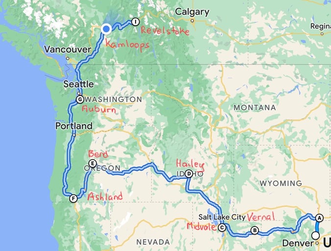 Drive Longmont to Revelstoke