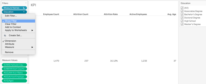 Tableau interactive dashboard project
