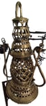Vintage brass hanging lamp – boho ethnic decor – handmade lighting piece