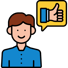 a man with a thumbs up and a thumbs up