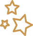 trois étoiles dorées