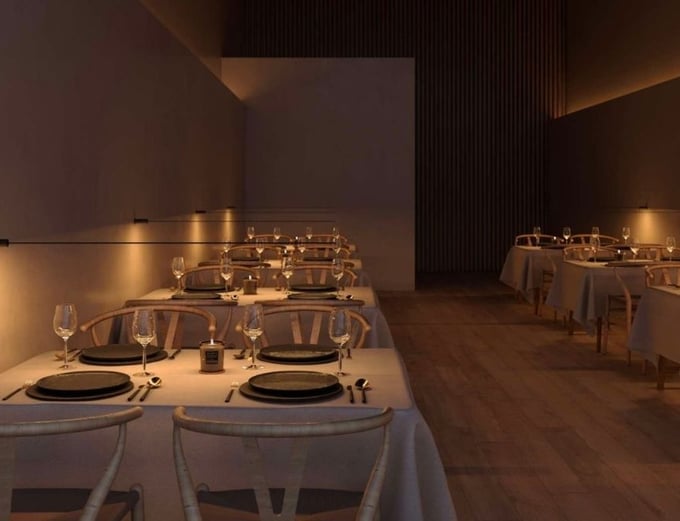 restaurante con iluminacion intima