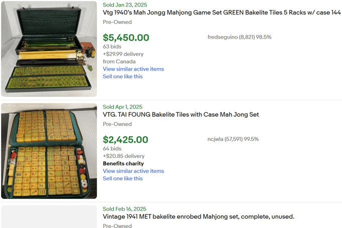 vintage mahjong set sold ebay items games