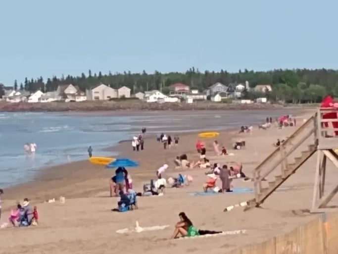 Shediac, plage Parlee, gens