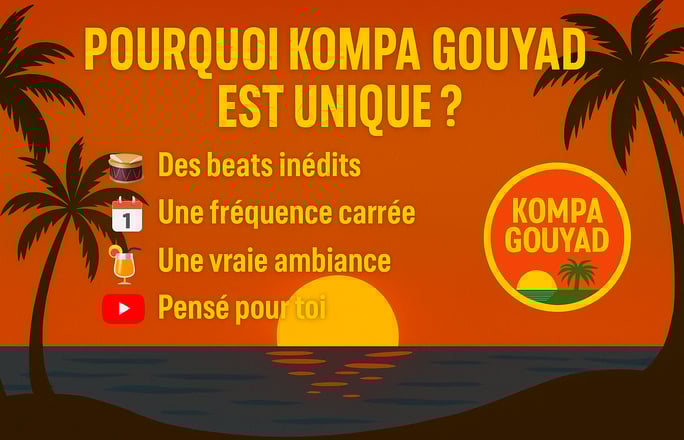 Affiche promotionnelle de Kompa Gouyad – Nouveaux beats Kompa, Gouyad et Zouk Love, disponibles sur 