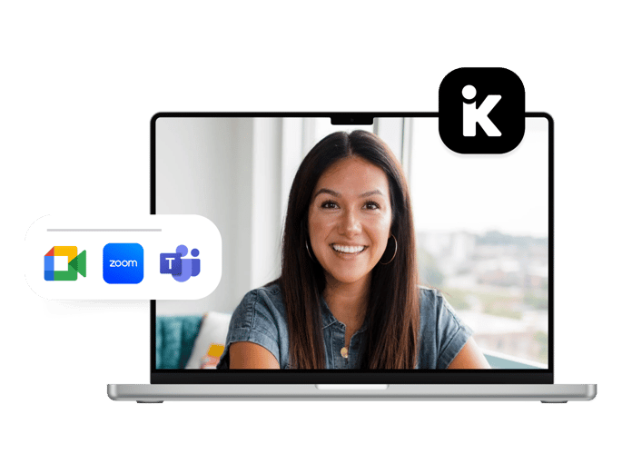 woman on video meeting call on a laptop