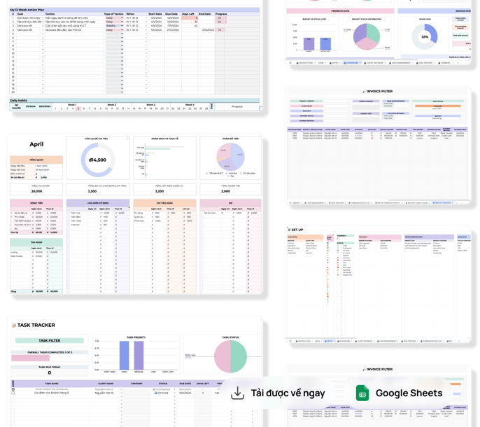 Những mẫu template spreadsheet, google sheet thông minh từ Optimate