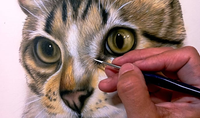 Detalhe de comissão privada pintura sobre papel por Maria João Justo