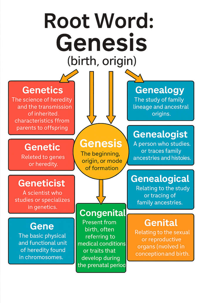Genesis root word chart word power made easy