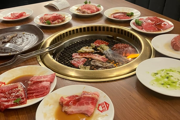 shabu shabu grill with assorted meats
