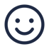 A smiley face signifying that our programmes encourage a community of belonging