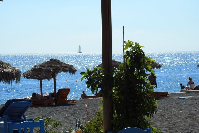 Perissa Beach in Santorini island