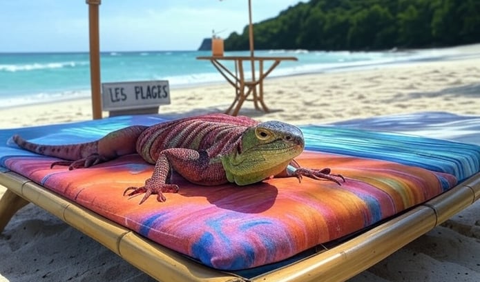 Voyage France GUadeloupe LAIzard bronzé