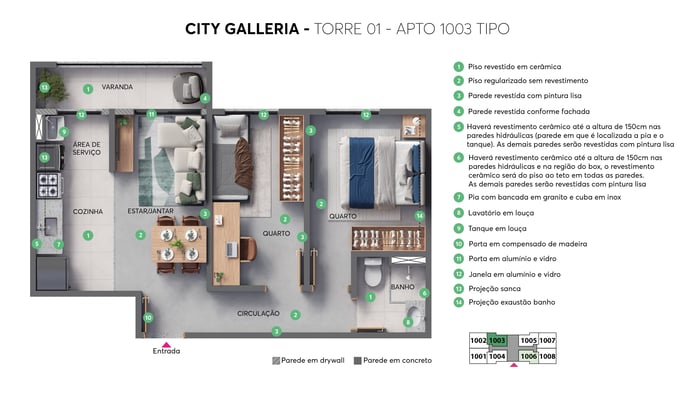 City Galleria | MRV |  Planta Tipo