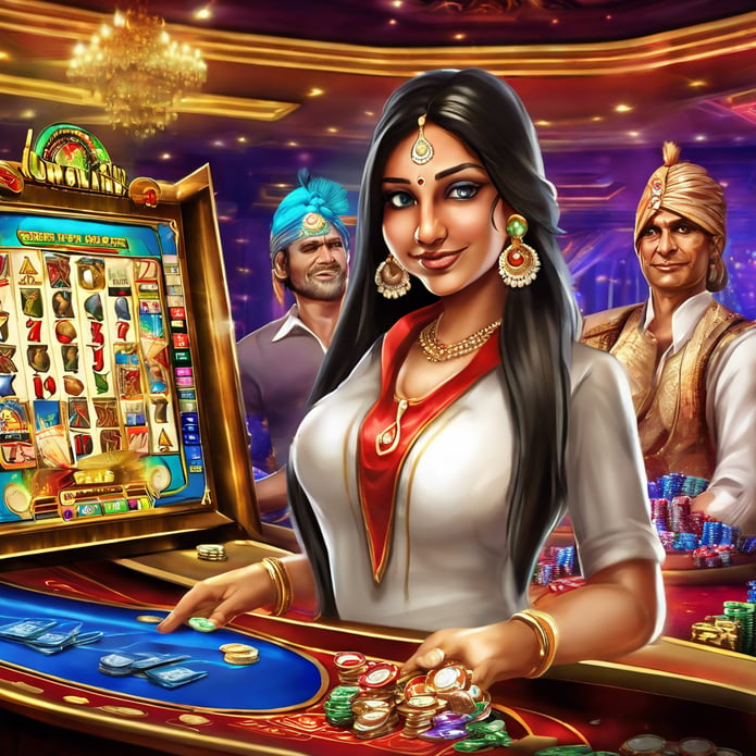 a woman playing a casino game with a casino table