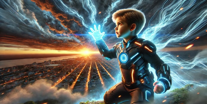enfant avec pouvoir magique
