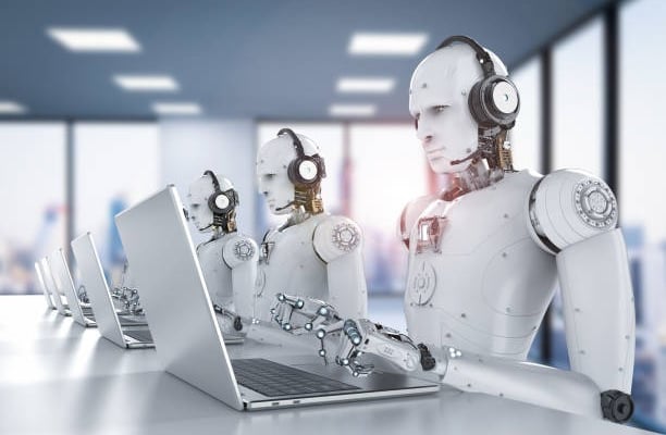 robot doing call image