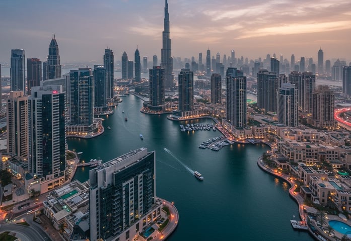 a cityscape of a large city with a lot of tall buildings