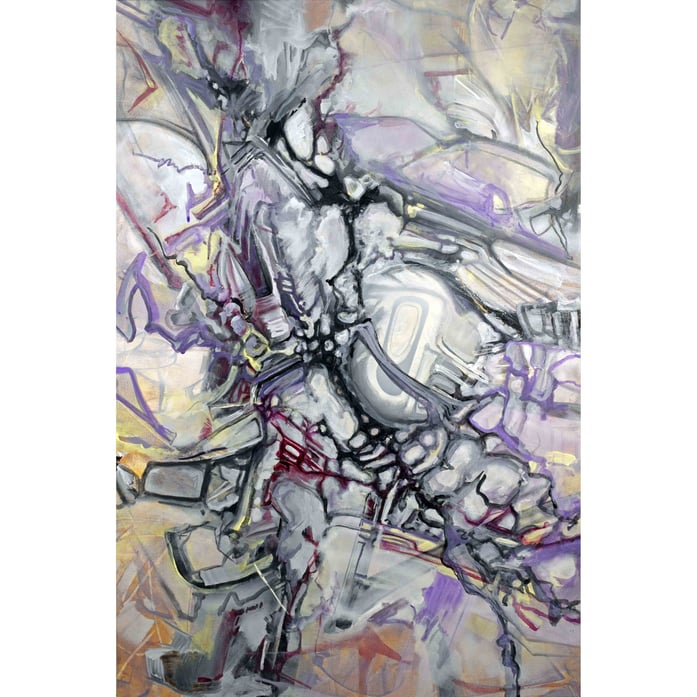 an abstract acrylic painting of a developing thought.