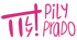 a pink and black logo with the words,'i love it '
