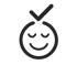 happy face with check to communicate zero stress buying at kitchenrta.ca