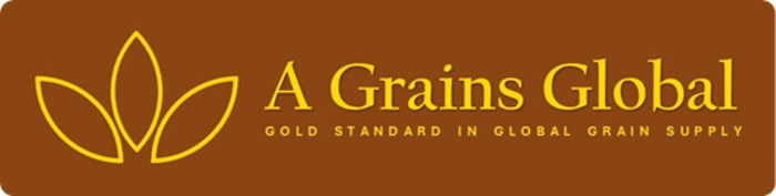 A Grains "Exquisite Grains. Global Reach" logo
