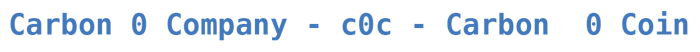 Carbon 0 Company - C0C - Carbon 0 Coin logo