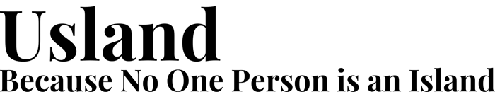 Usland "Because No One Person is an Island" logo