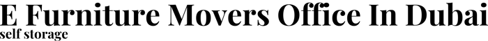 E Furniture Movers Office In Dubai logo