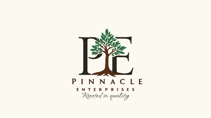 PINNACLE ENTERPRISES ,ROOTED IN QUALITY logo