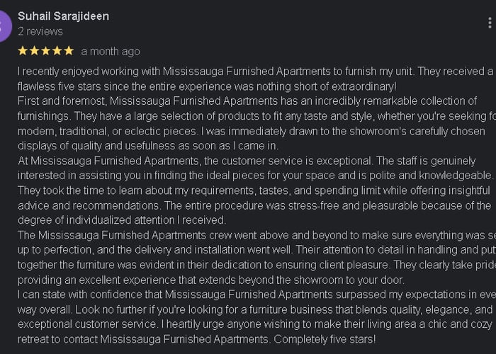 Mississauga Furnished Apartments interior