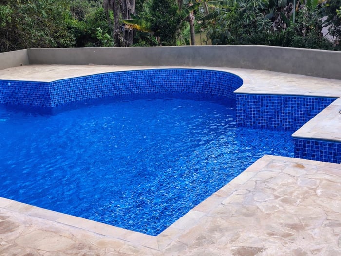 Piscina de vinil com estampa Bali Blue